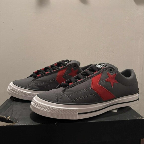 Converse Star Player 76 Puff Casual Shoes Grey-Red-White (A14720C) Damage Box - Picture 2 of 8